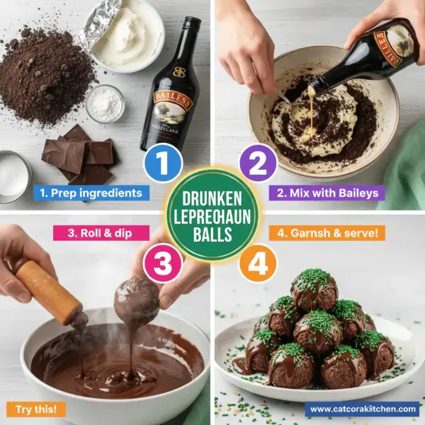 card recipe ingredients and instructions Drunken Leprechaun Balls chocolate