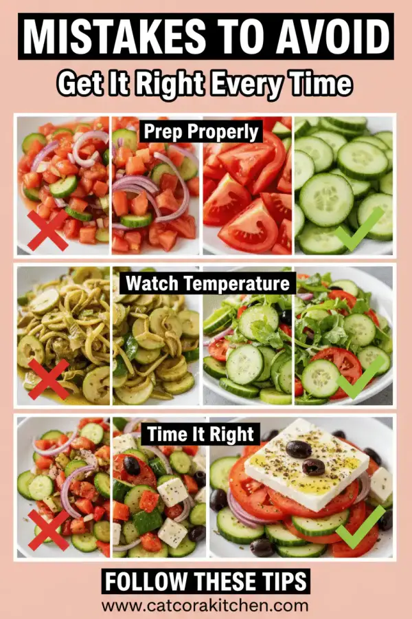 Greek salad with homemade dressing common mistakes