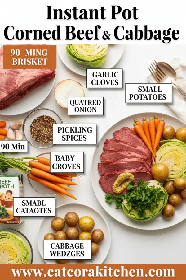 Instant Pot corned beef and cabbage ingredients