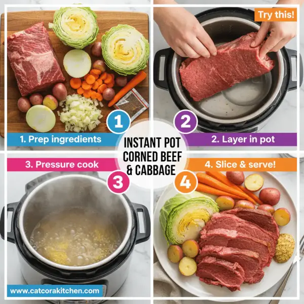 card recipe ingredients and instructions Instant Pot corned beef and cabbage