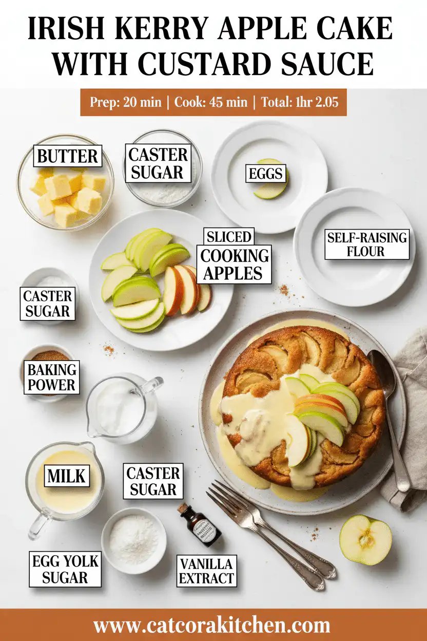 Irish Kerry Apple Cake with Custard Sauce ingredients