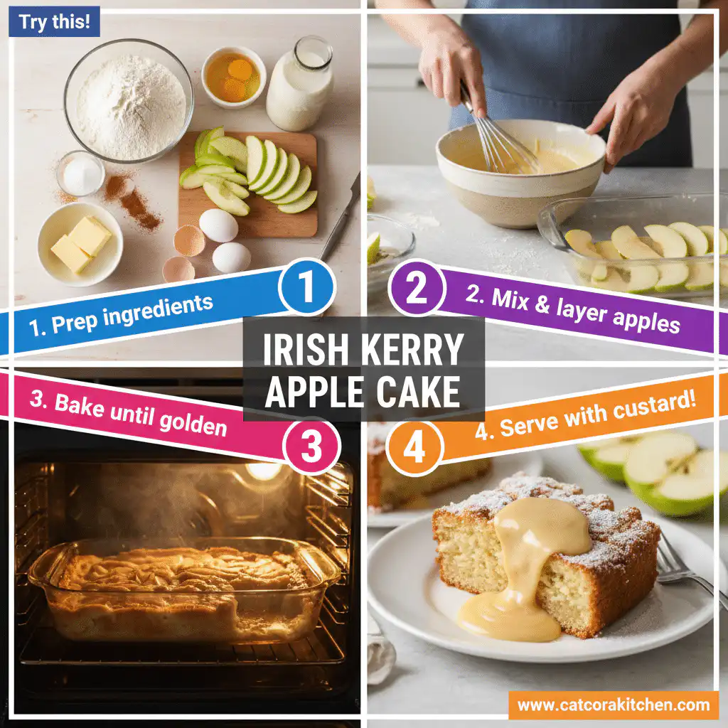 card recipe ingredients and instructions Irish Kerry Apple Cake with Custard Sauce