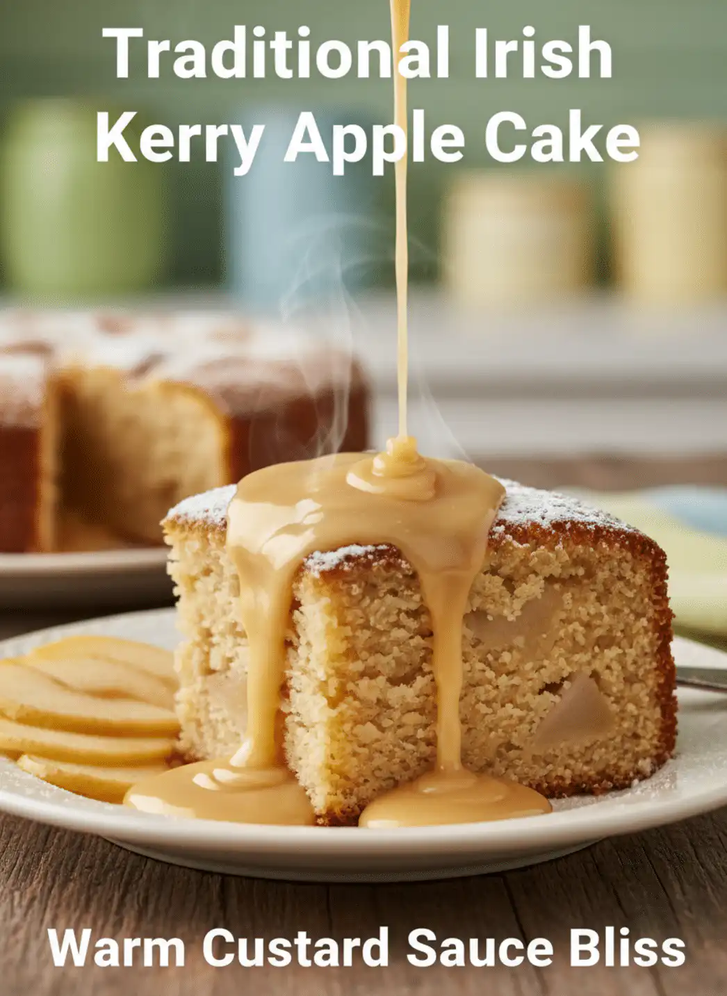 Irish Kerry Apple Cake with Custard Sauce