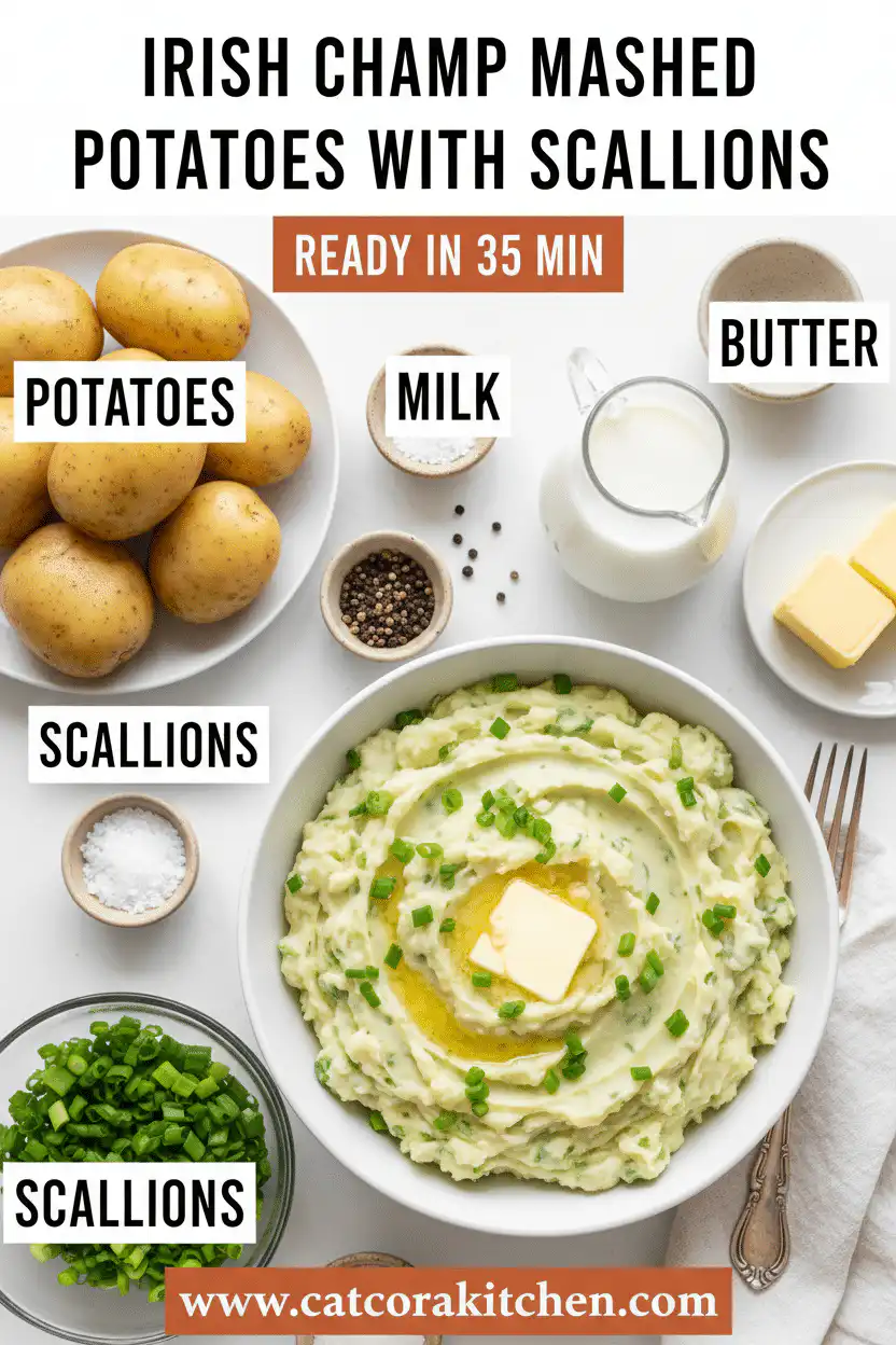Irish champ mashed potatoes with scallions ingredients