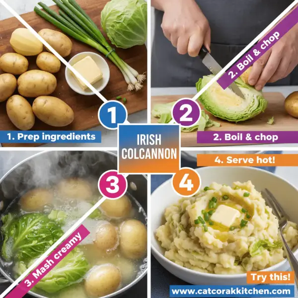 card recipe ingredients and instructions Irish colcannon potatoes and cabbage