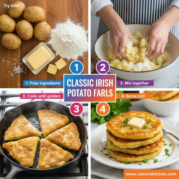 card recipe ingredients and instructions Irish potato farls classic breakfast