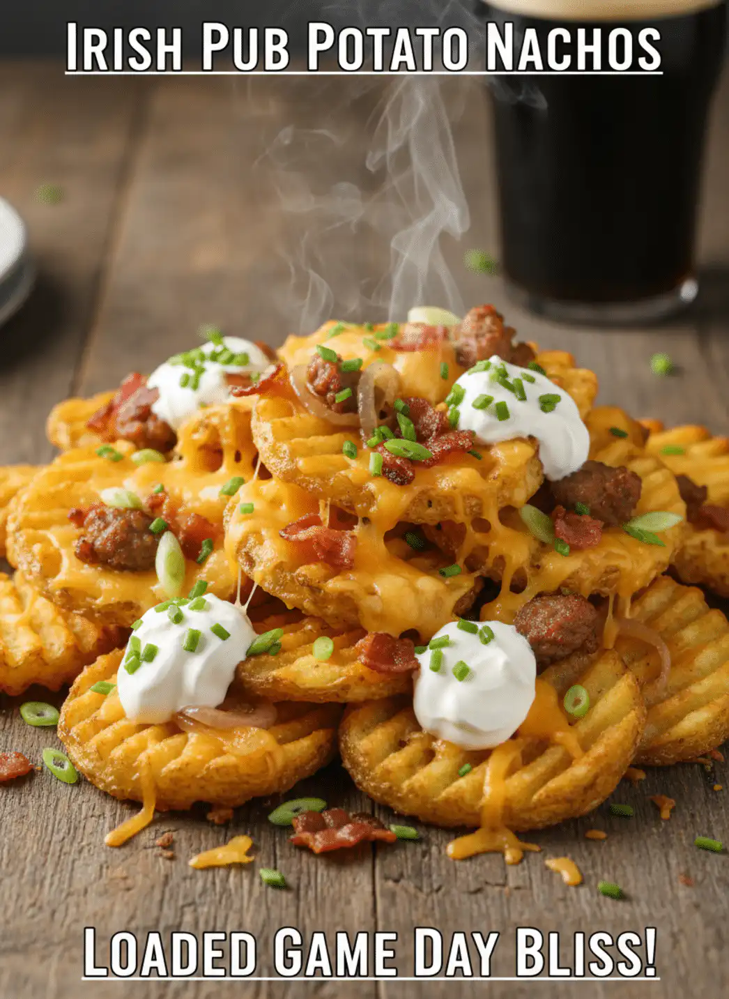 Irish Pub Potato Nachos – Loaded with Toppings!
