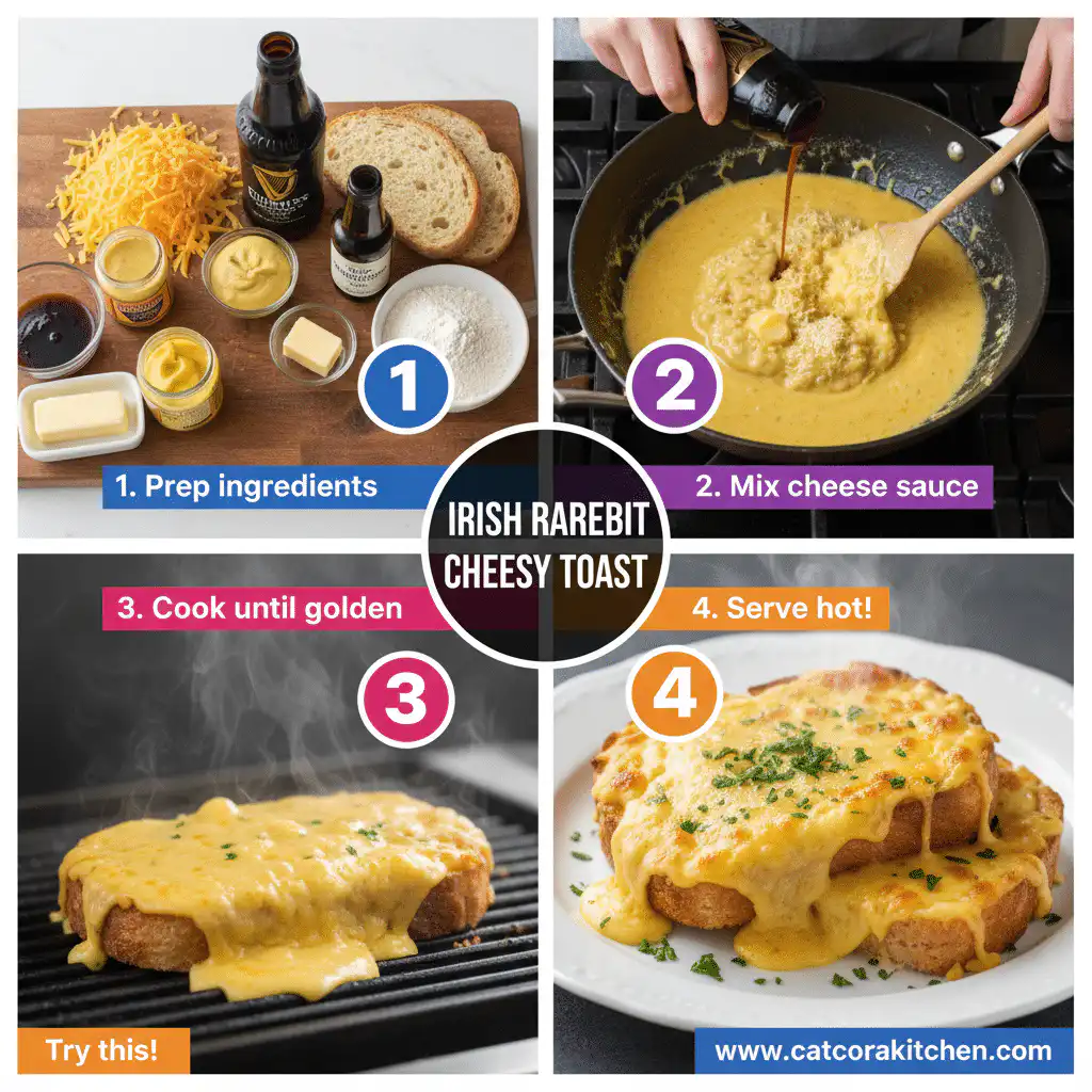 card recipe ingredients and instructions Irish rarebit cheesy toast