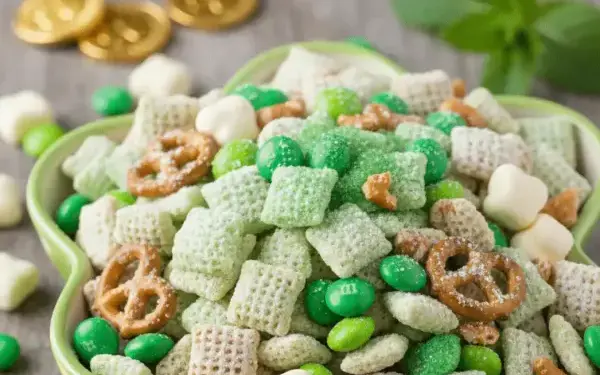St Patrick's Day puppy chow green snack mix
