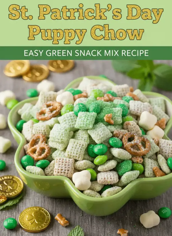 St. Patrick's Day Puppy Chow Green Snack Mix