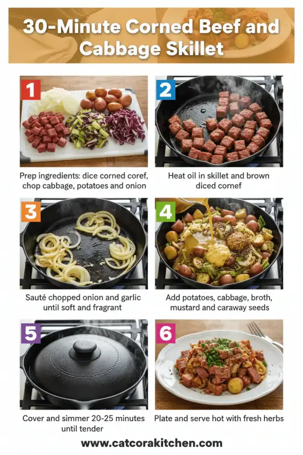 30-Minute Corned Beef and Cabbage Skillet How to Make