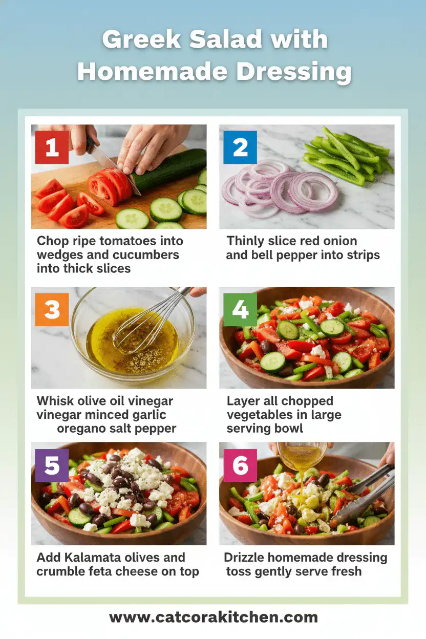 Greek salad with homemade dressing How to Make 