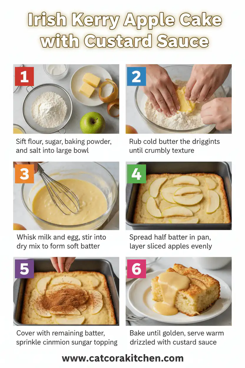 Irish Kerry Apple Cake with Custard Sauce How to Make 