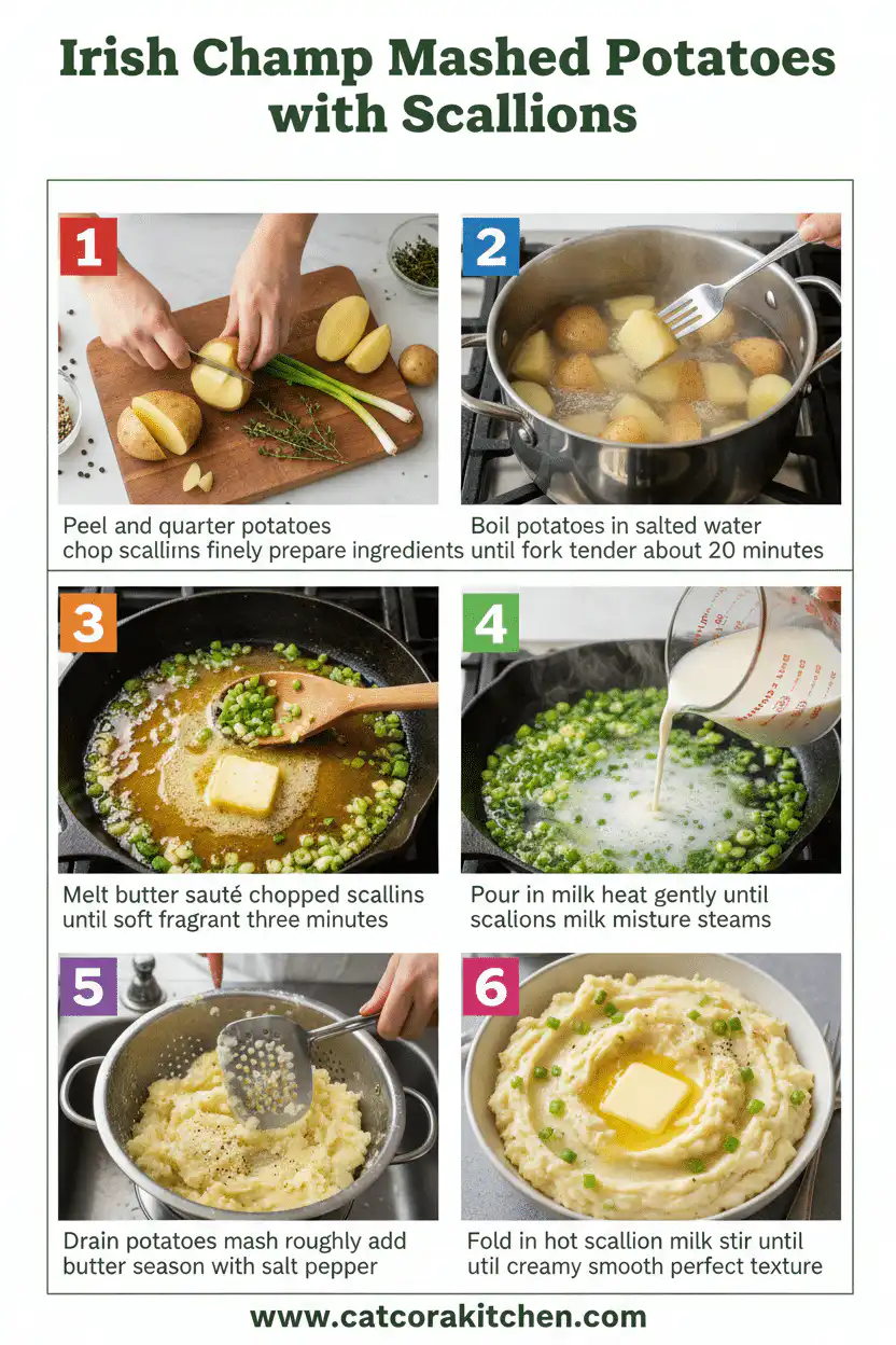 Irish champ mashed potatoes with scallions How to Make 