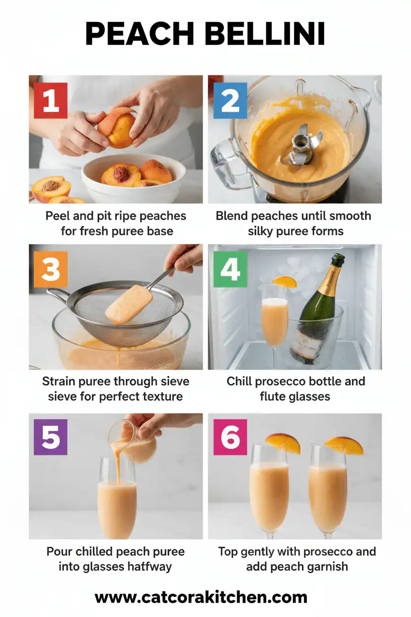 Peach Bellini cocktail How to Make