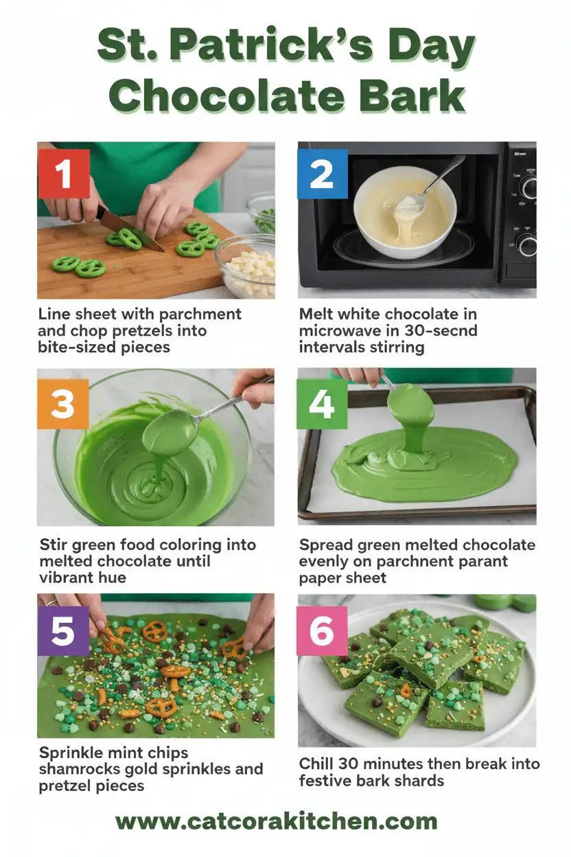 St Patrick's Day chocolate bark How to Make 