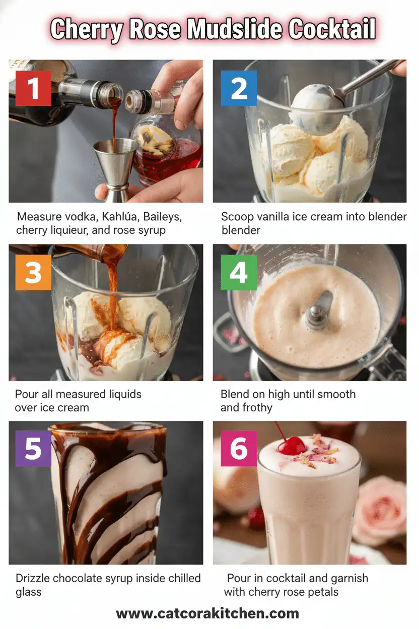 Cherry rose mudslide cocktail How to Make 