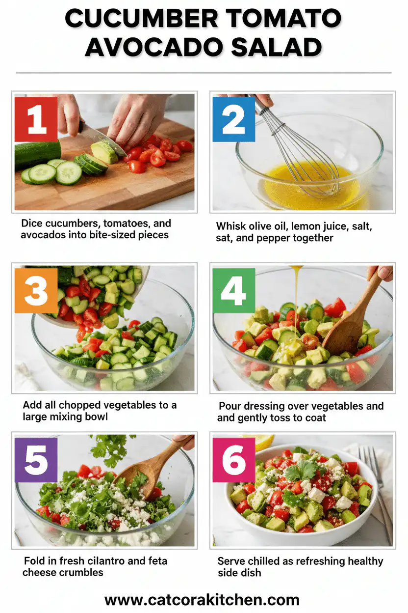 Cucumber tomato avocado salad How to Make