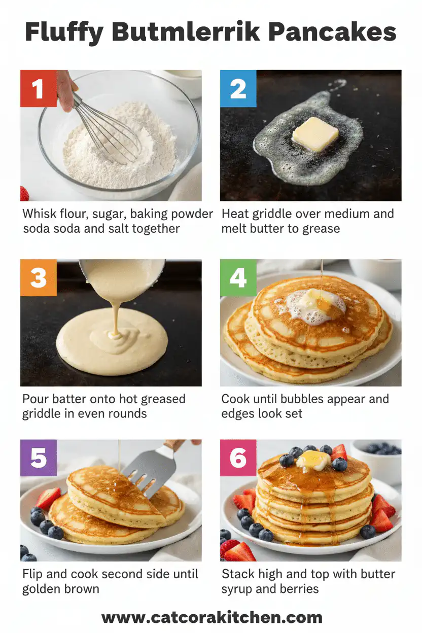 Fluffy buttermilk pancakes How to Make 