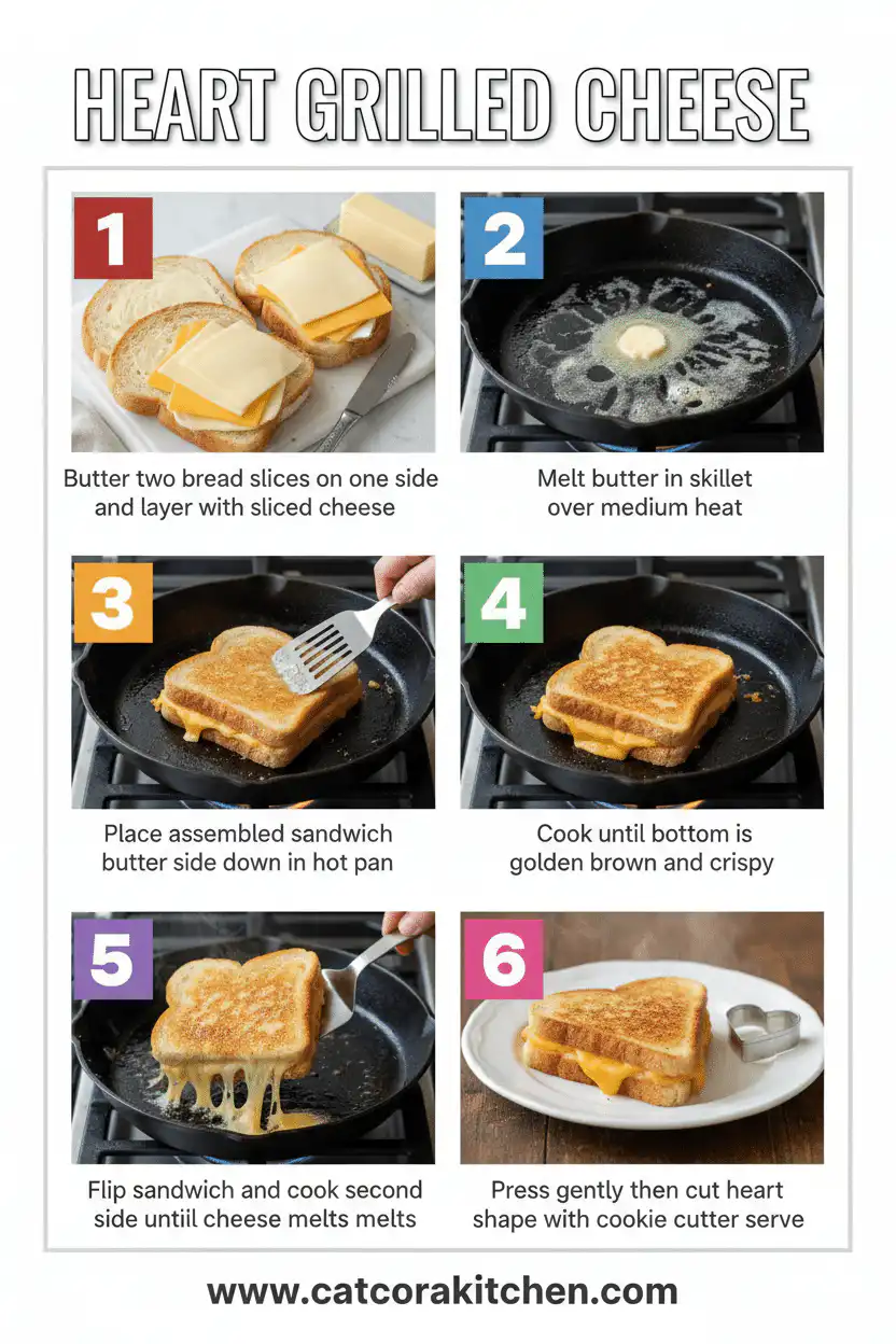 Heart grilled cheese how to make
