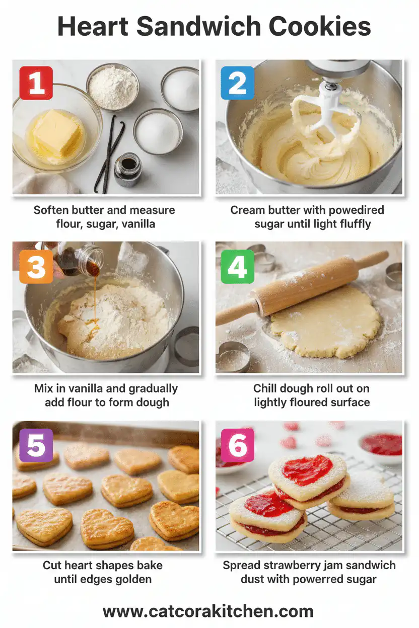 Heart sandwich cookies how to make