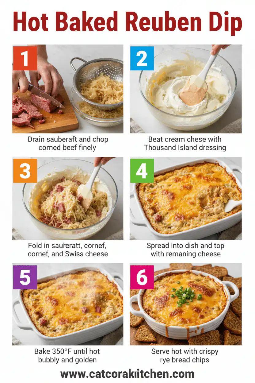 Hot baked Reuben dip How to Make 