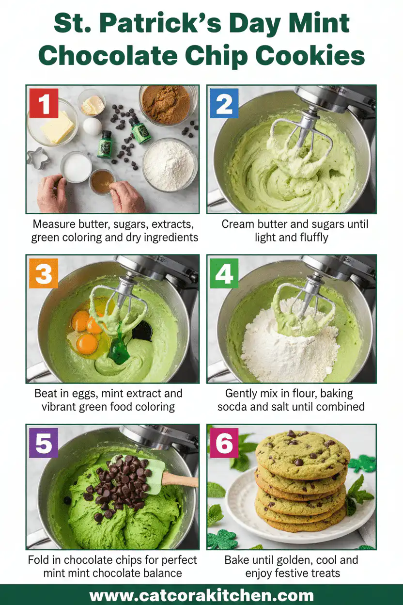 Mint chocolate chip cookies St Patrick's Day How to Make