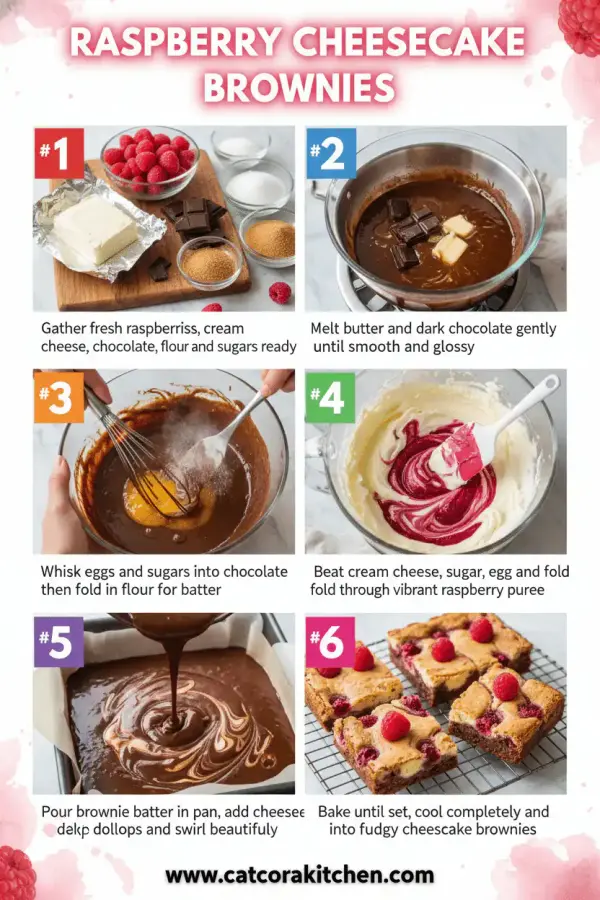 Raspberry cheesecake brownies How to Make 
