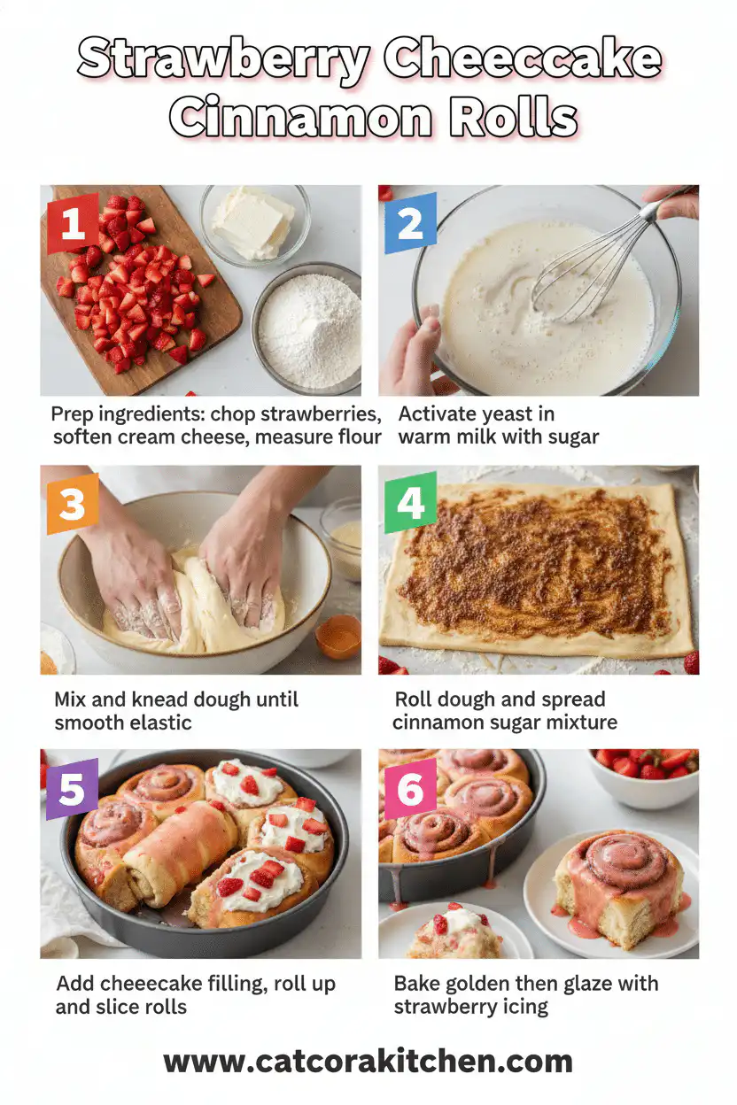 Strawberry cheesecake cinnamon rolls How to Make