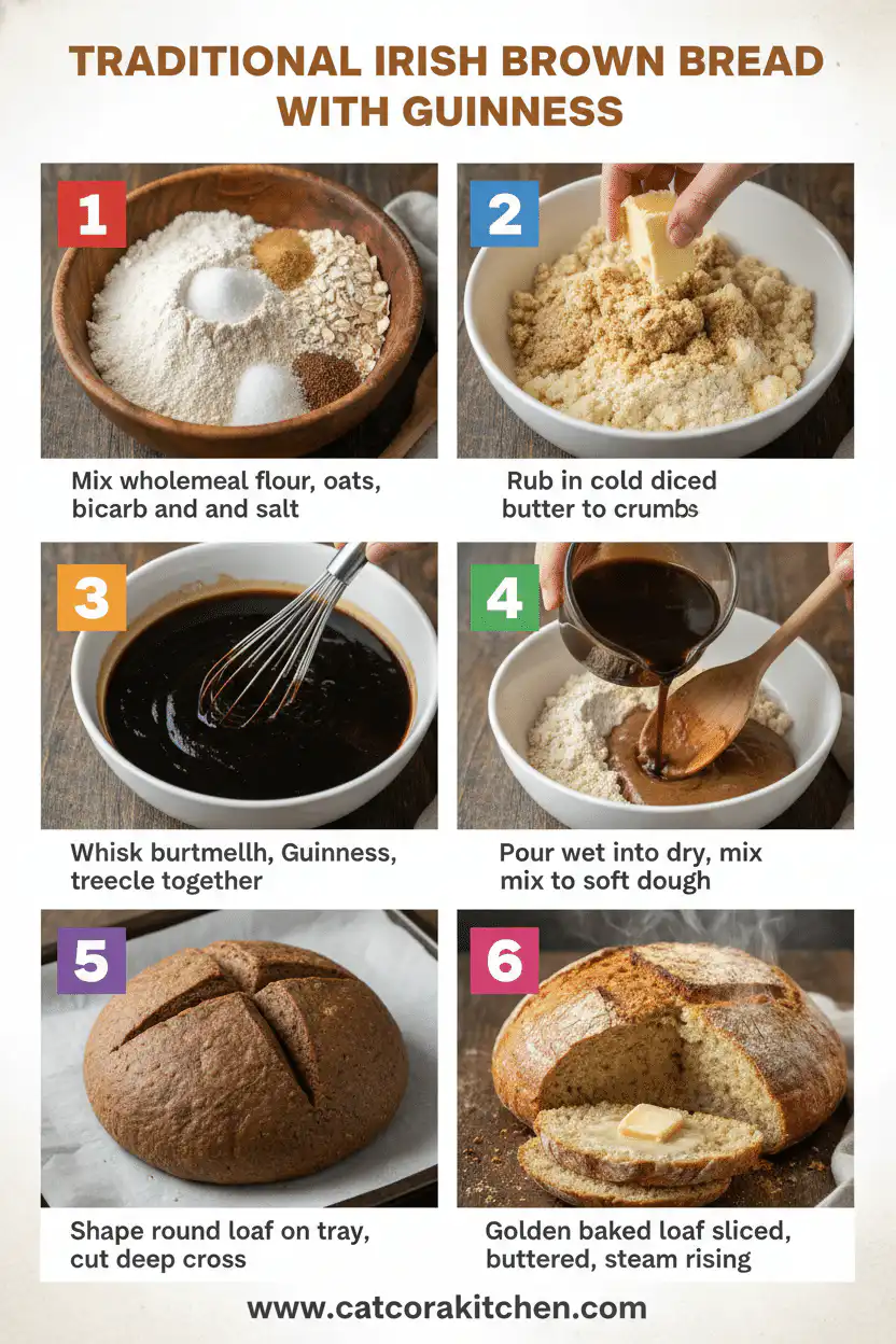 Traditional Irish brown bread Guinness How to Make