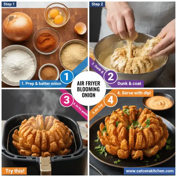 card recipe ingredients and instructions air fryer blooming onion