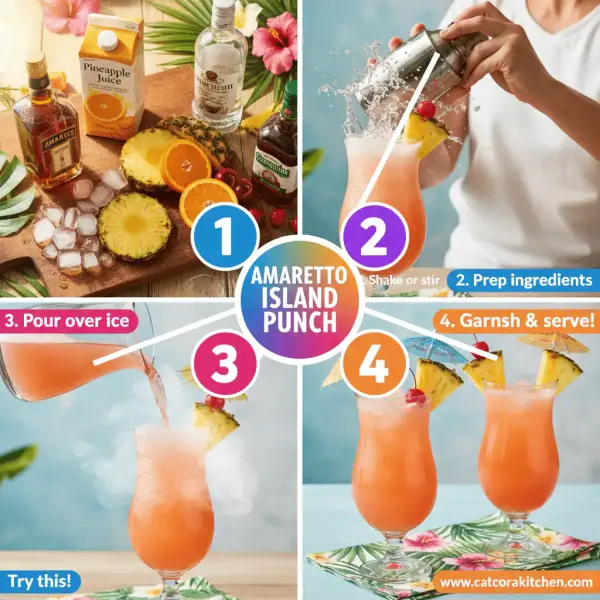 card recipe ingredients and instructions amaretto island punch