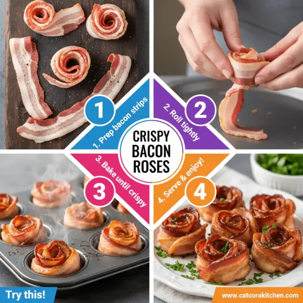 card recipe ingredients and instructions bacon roses