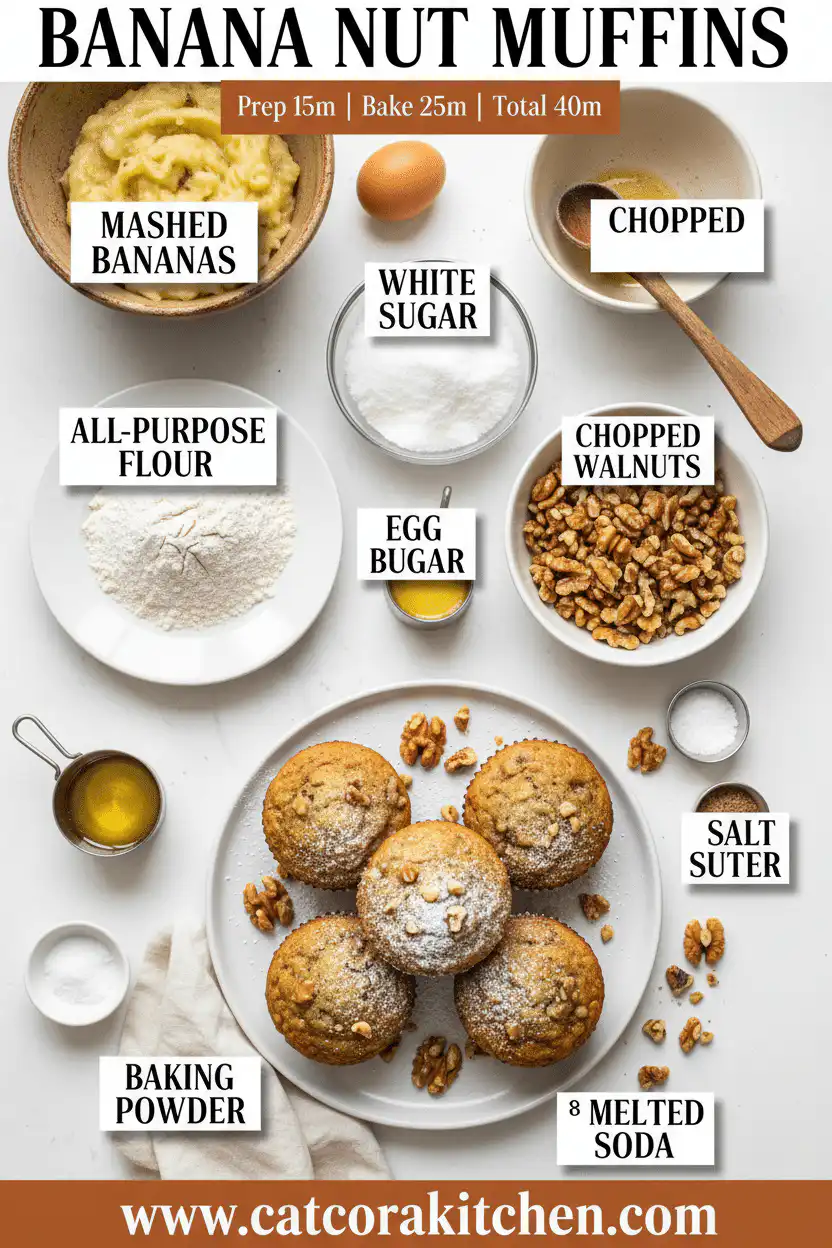 Banana nut muffins ingredients