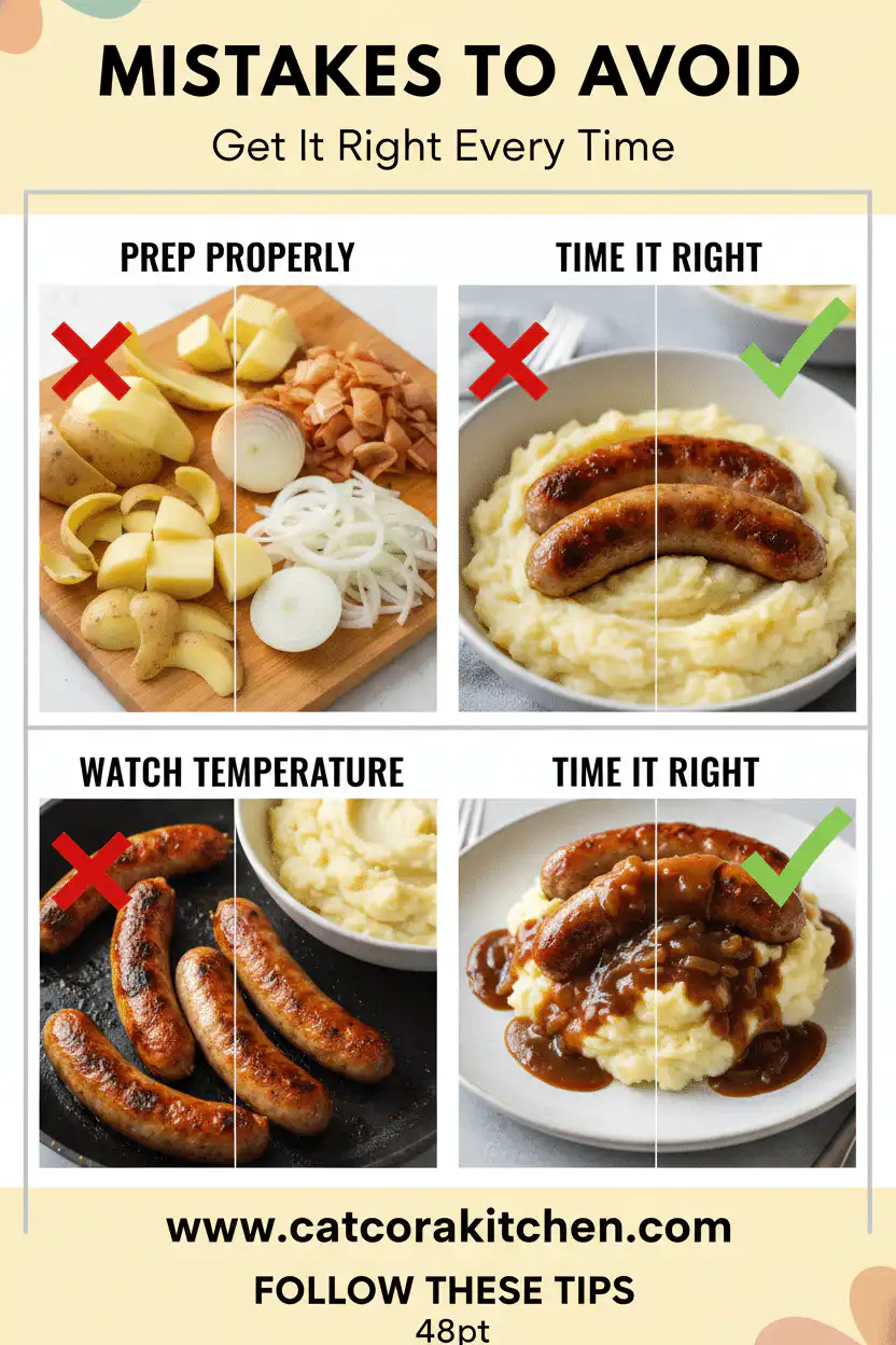 Bangers and mash with Guinness onion gravy common mistakes