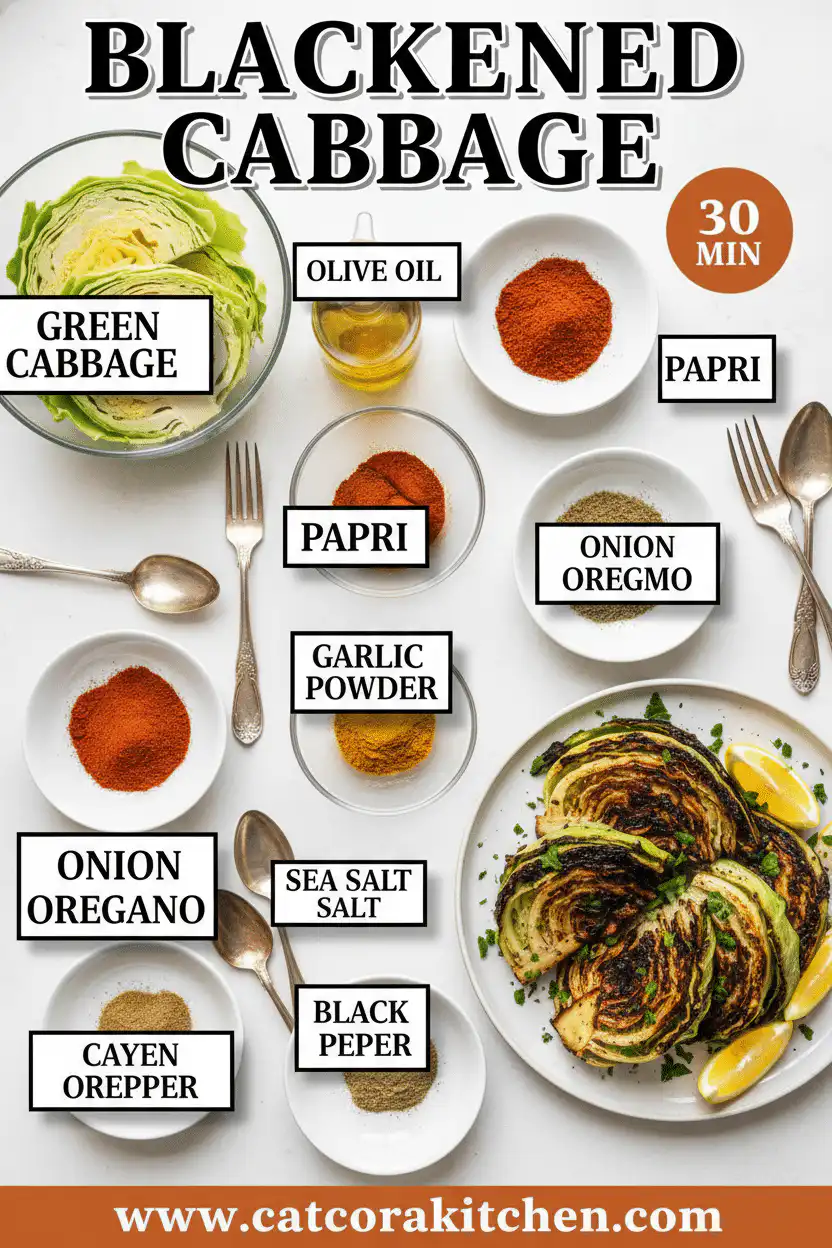 Blackened cabbage ingredients