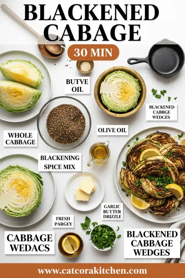 Blackened cabbage ingredients