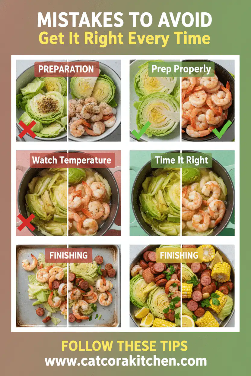 Cabbage boil with shrimp common mistakes