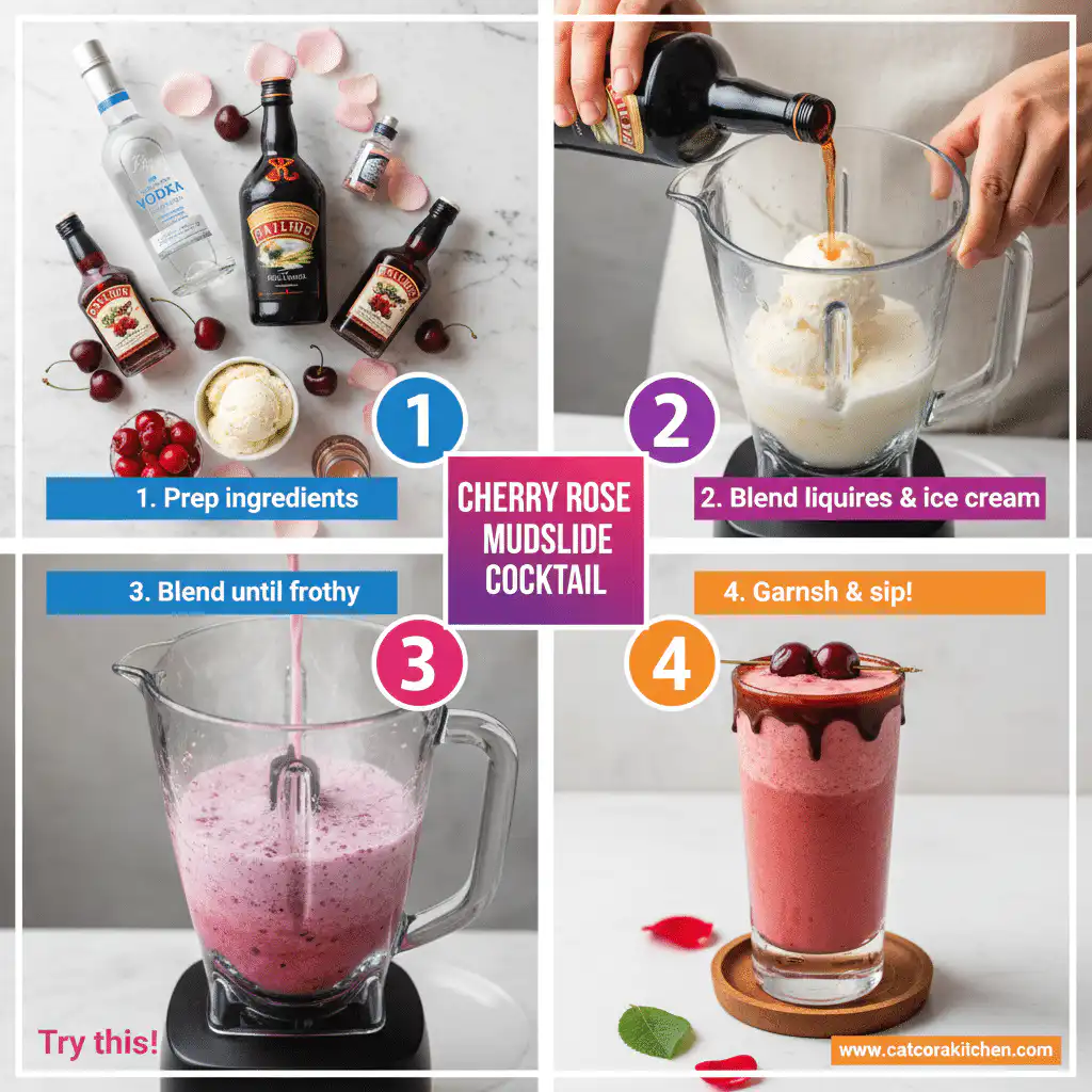 card recipe ingredients and instructions cherry rose mudslide cocktail