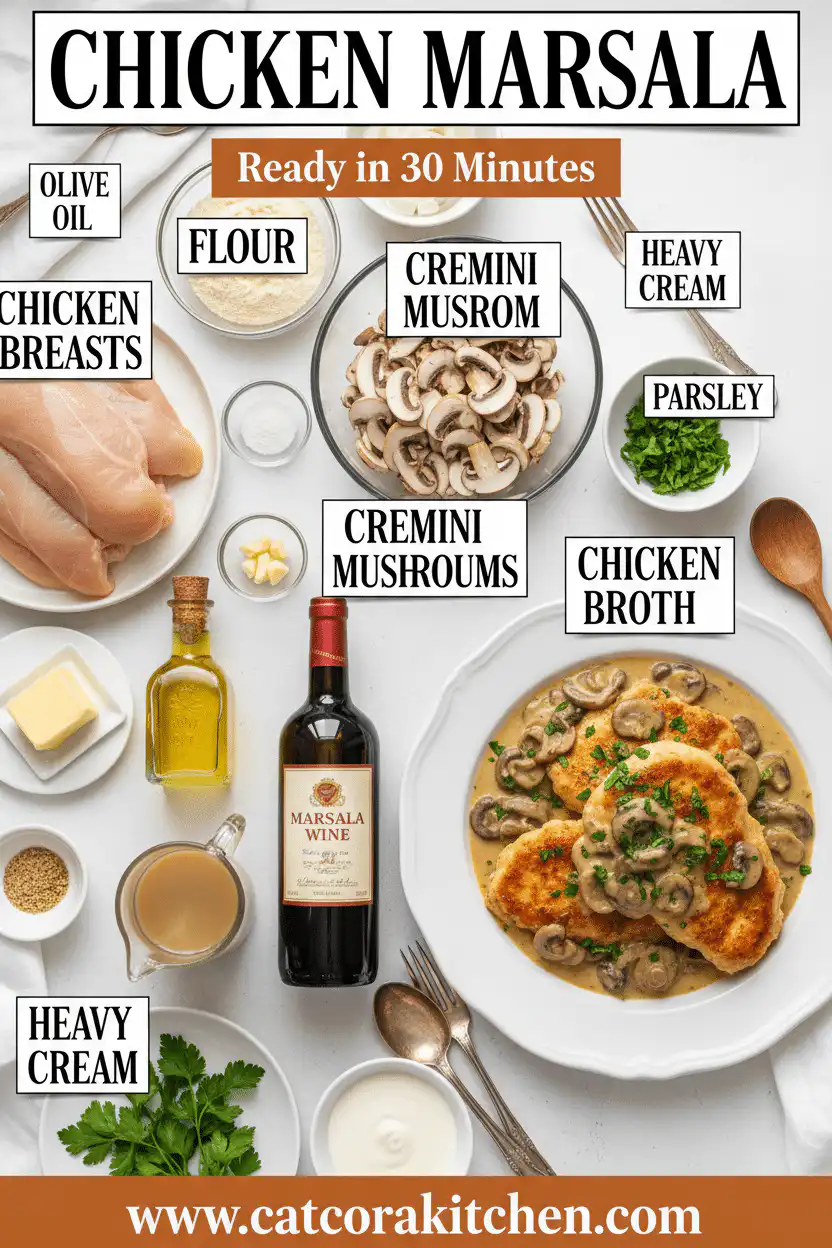 Chicken Marsala ingredients