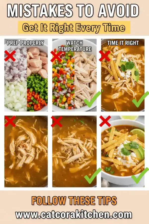 Chicken tortilla soup common mistakes