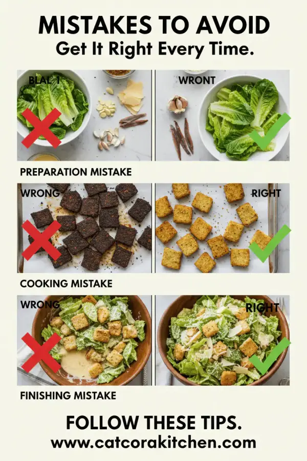 Classic Caesar salad common mistakes