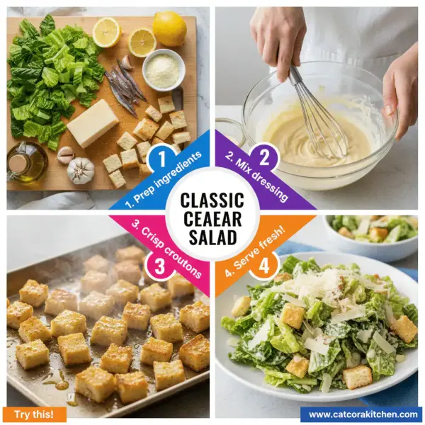 card recipe ingredients and instructions classic Caesar salad