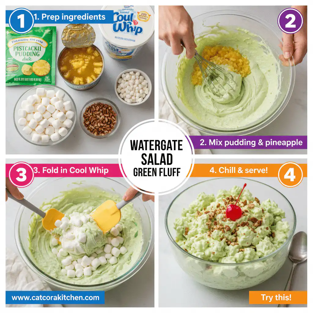 card recipe ingredients and instructions classic Watergate Salad green fluff