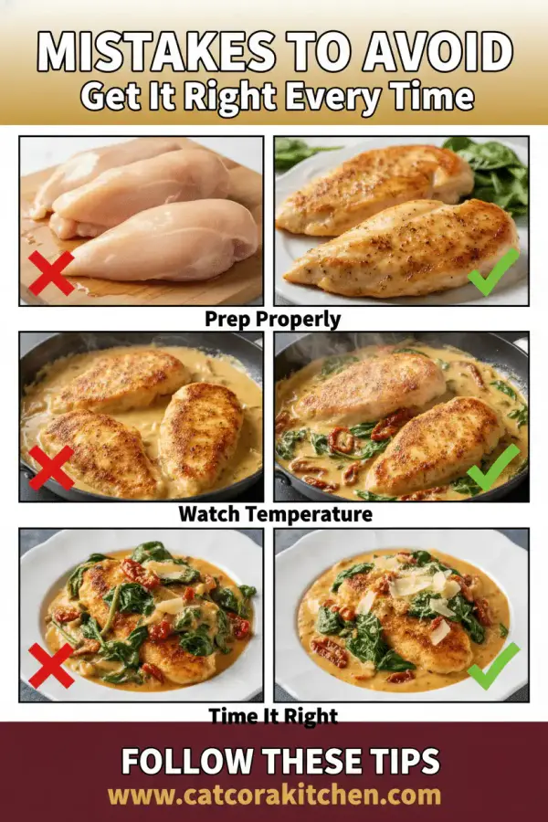 Creamy Tuscan chicken common mistakes