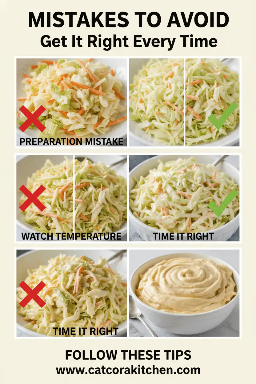 Creamy coleslaw common mistakes