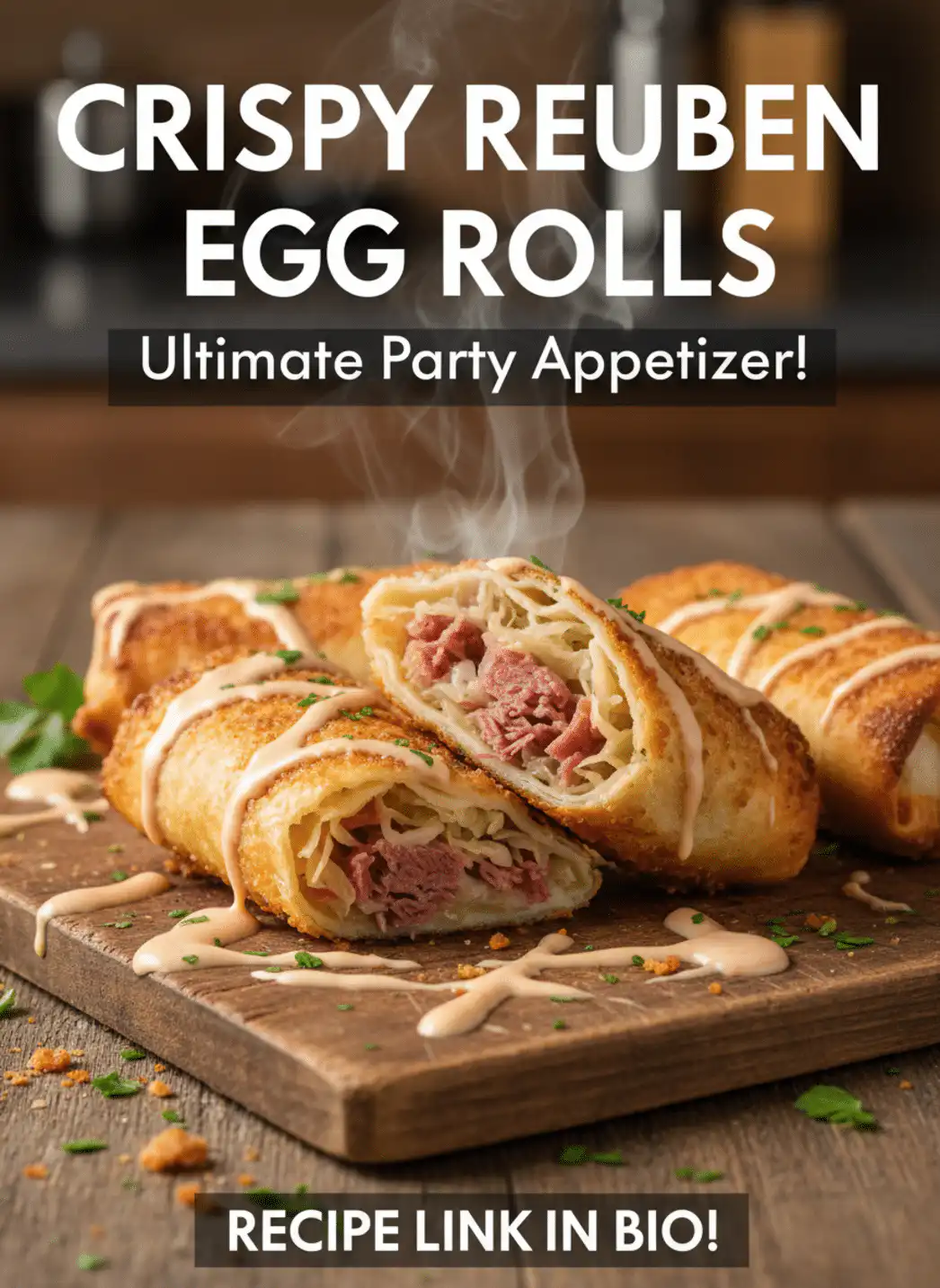 Crispy Reuben Egg Rolls