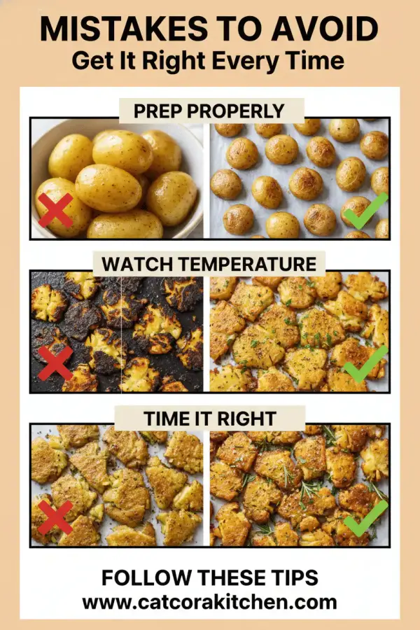 Crispy smashed potatoes common mistakes