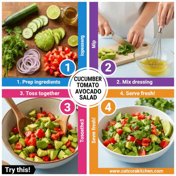 card recipe ingredients and instructions cucumber tomato avocado salad