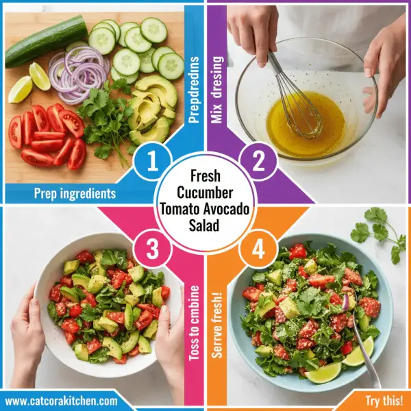card recipe ingredients and instructions cucumber tomato avocado salad
